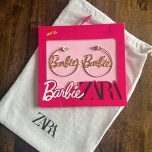 Barbie Mattel Gold Plated Hoop Earrings from Zara